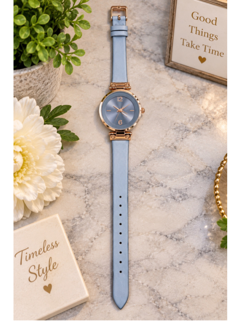 VEGA Women's Gray Rose Gold Tone Analog Fashion Watch